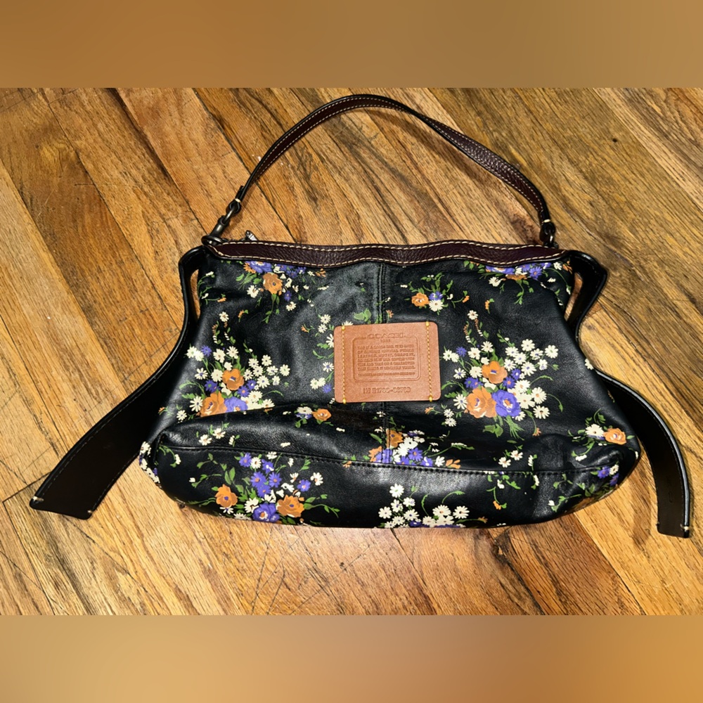 Coach Black Floral Hobo Bag